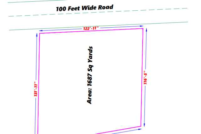 100ft road facing Commercial Plot of 1687 sq.yds for sale in Mokila